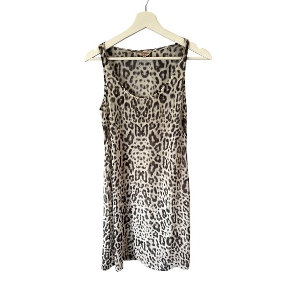 Guess Leopard Print Mini Dress Sleeveless Bodycon Stretch Size S Artsy Y2K - Picture 3 of 5